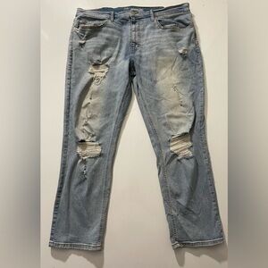 Original Use Light Blue Distressed Mens Jeans